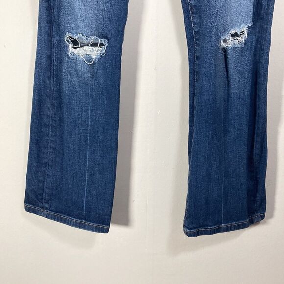 AG Adriano Goldschmeid Jeans 26 (26x27") Blue Mid Rise Straight Leg Distressed - Picture 6 of 15